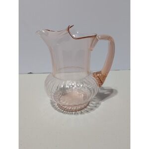Vintage/MCM Rare Macbeth Evans Pink Depression Glass 8.5" Pitcher w/Ice Lip 80oz
